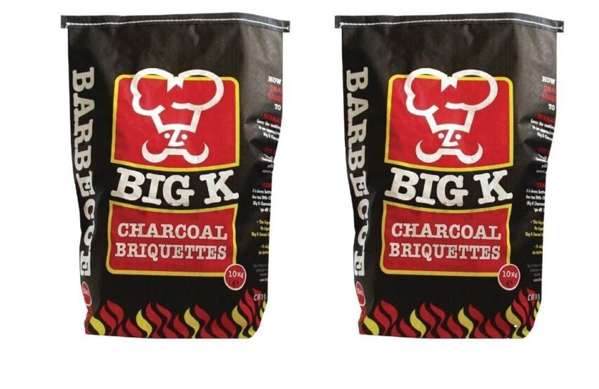 Big K Charcoal Briquettes 10kg Bag (Twin Pack)